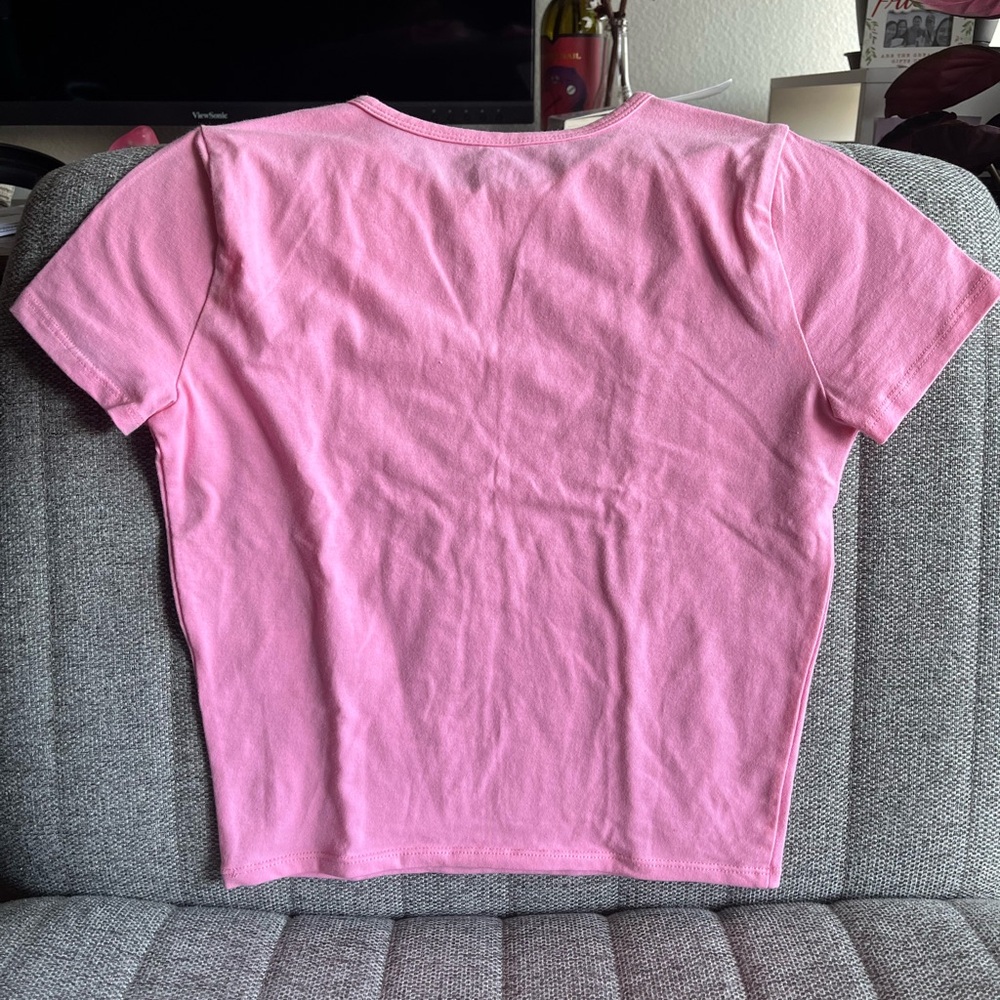 Hollister Women's Bright Pink Short Baby Tee - Picture 4 of 4